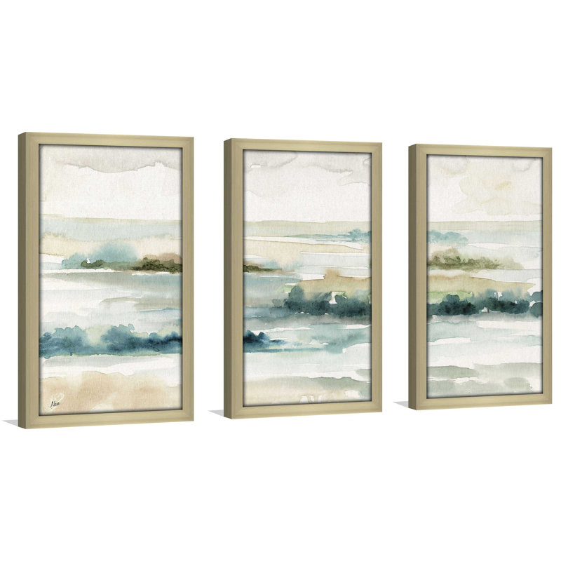 «Pastel Panorama» par Nan - ensemble de 3 photos encadrées, H 33,5 po x l 52,5 po x P 1 po