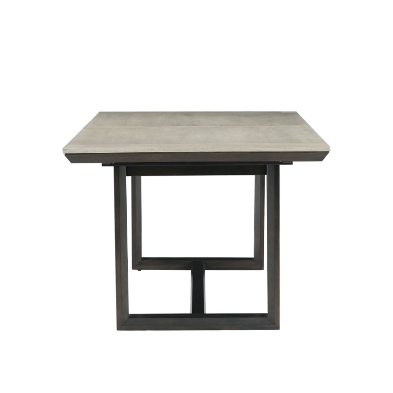 Rectangular Extendable Dining Table with Modern Farmhouse Base