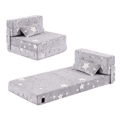 Kids Sofa Foldable Floor Mattress, Toddler Floor Fold Out Couch Sofa Bed, Child Futon Folding Chair Floor Bed With Storage Bag