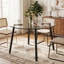 Table de salle à manger ronde en verre trempé de 107 cm (42 po) pour 4 personnes avec cadre en métal noir