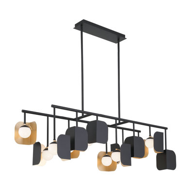 Lustre corniche blanc doré et doré 14 L 60 po