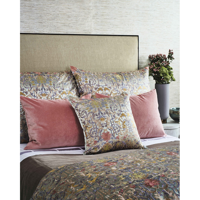 The Met x Ann Gish Venezia Polyester Square Pillow Cover & Insert, Sage
