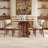70.87" Sintered Stone Dining Table for 6 with Solid Wood Waveform Base