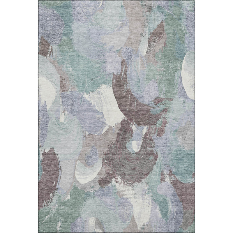 Premium Machine Washable Mouton Abstract Rug, Rectangle 10' x 14'