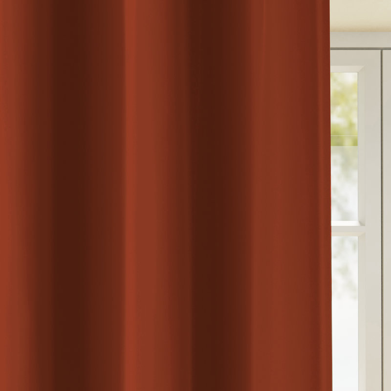 Room Darkening Door Curtain Single Panel, 168 W x 214 D cm, Orange