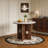 Medieval-style white Sintered Stone round dining table with storage compartments