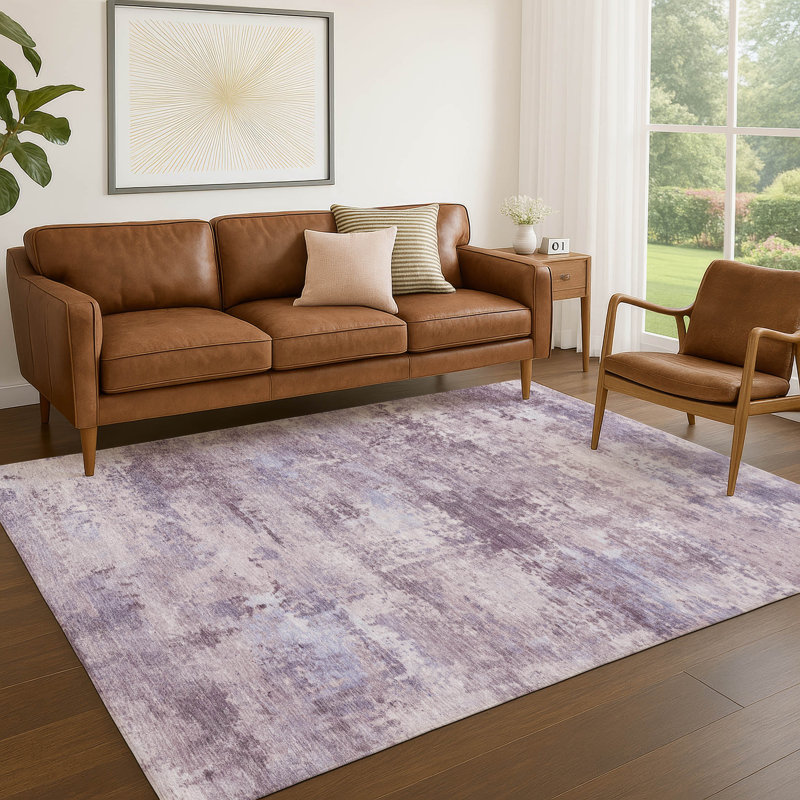 Tapis abstrait intérieur / extérieur lavable à la machine Kerwin ACN2370, Rectangle 10 pi x 14 pi