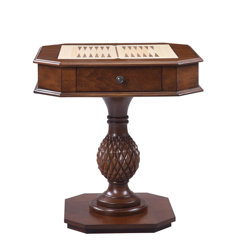 Cherry Finish Reversible Chess Checker Game Table w/Game Tray (Chess Fingures Not Included)