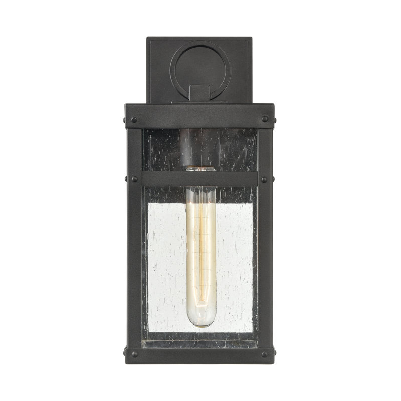 Dalton 13'' High 1-Light Outdoor Sconce - Textured Black, 13" H x 5.5" W x 7" D