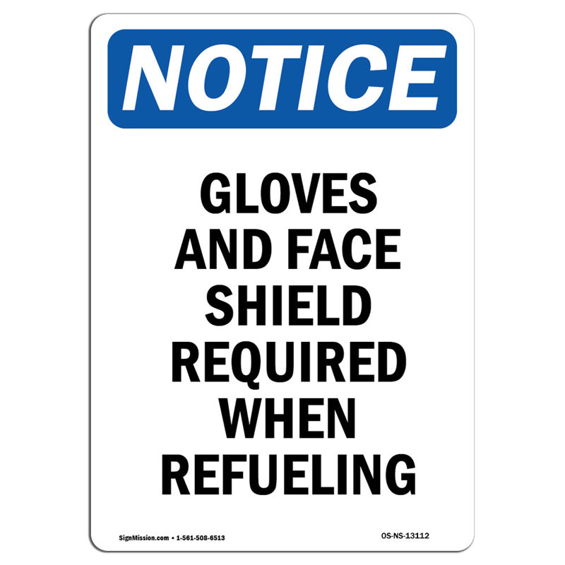 Gloves and Face Shield Required Sign