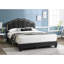 Grand lit tapissier gris anthracite en laine gris anthracite