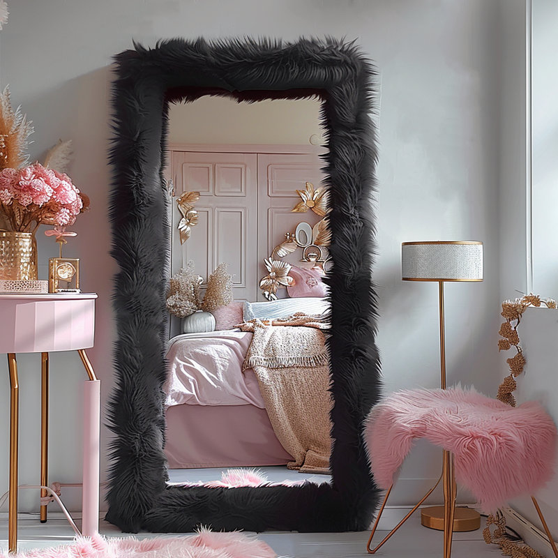 Miroir de plancher Bohde, 63 po x 24 po, Noir