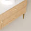 Armoire de salle de bain autoportante 48 po avec comptoir en pierre frittée blanc Carrara, deux tiroirs et une porte, sans lavabo-123654768