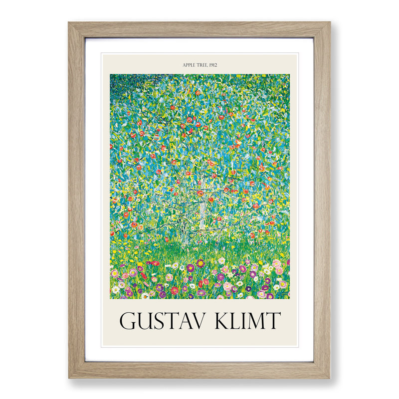Apple Tree by Gustav Klimt - Picture Frame Painting, 65cm H x 48cm W x 2cm D, Oak