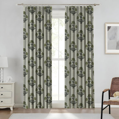 Rideau à motif floral fait à la main Brunt