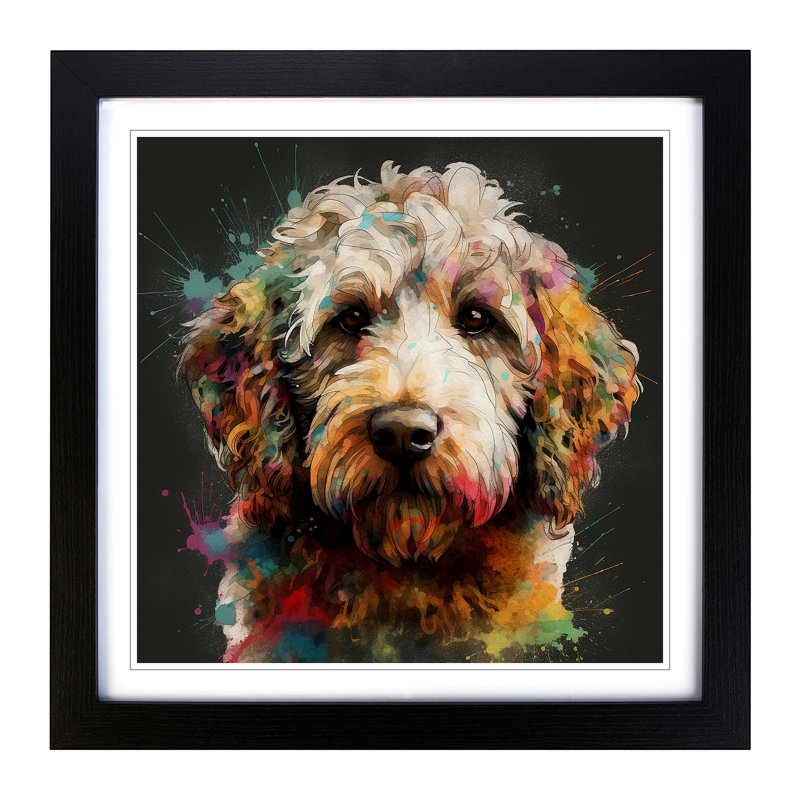 Labradoodle Conceptual Art - Framed Print, Black