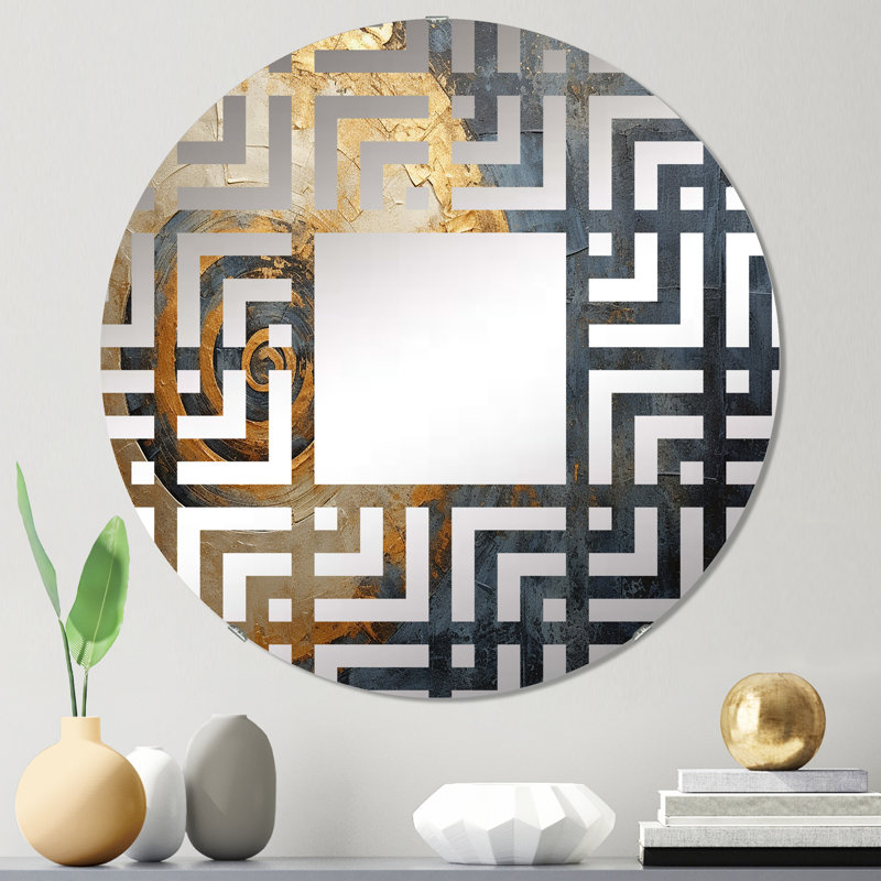Miroir décoratif Golden Twilight Spiral III - Maze MIR106051 C, 23,6 po x 23,6 po
