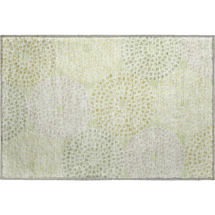 Premium Machine Washable Prisco Mint Rug