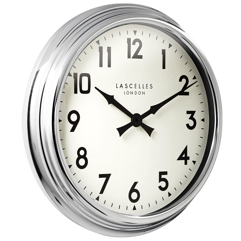 Large Chrome Wall Clock - 60cm