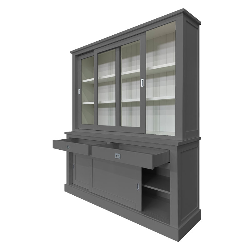 Antione Display Cabinet, Mouse Grey