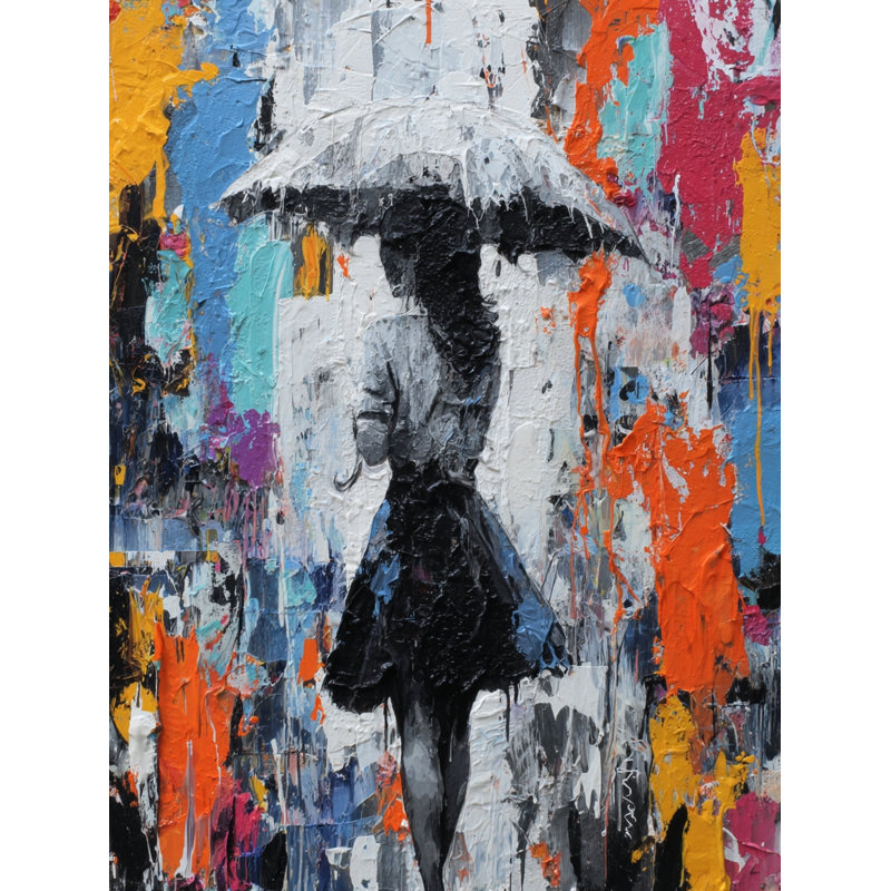 «Rainy Silhouette», art mural sur toile tendue, L 30 po x H 40 po x P 1,5 po