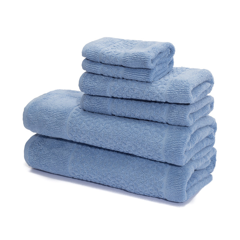 Otley Turkish Cotton Plush Jacquard Mulit-Size Set, Blue
