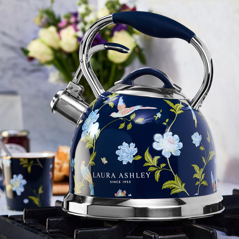 Laura Ashley 2.8L Whistling Stovetop Kettle, Elveden Navy