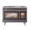 ILVE UN48FNMPEGG Nostalgie II Noblesse 48 inch Dual Fuel Range (8 Sealed Burners + Griddle, Triple Glass Door)-264993625-264993627-264993569