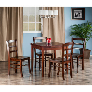 Delmar 4 - Person Solid Wood Solid Wood Top Four Leg Dining Set