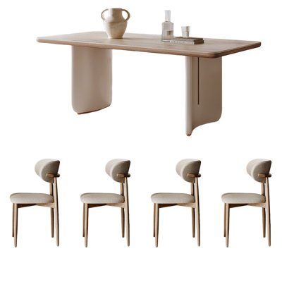 Light luxury cream style dining table set