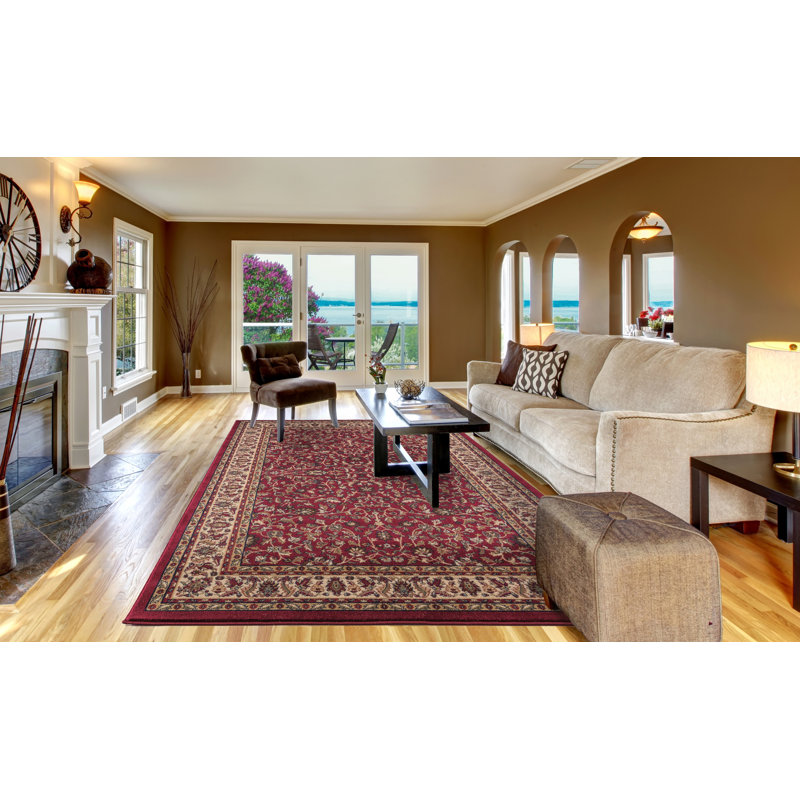 Tapis rouge à tissage plat Edmont, Rectangle 6 pi 7 po x 9 pi 3 po