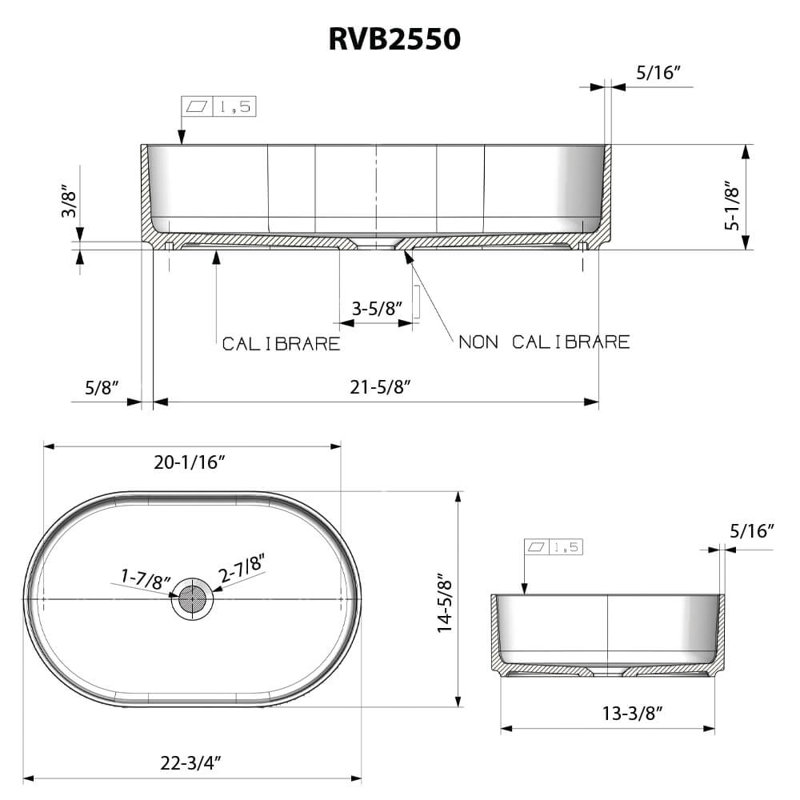 Oval Vessel Bathroom Sink, Black