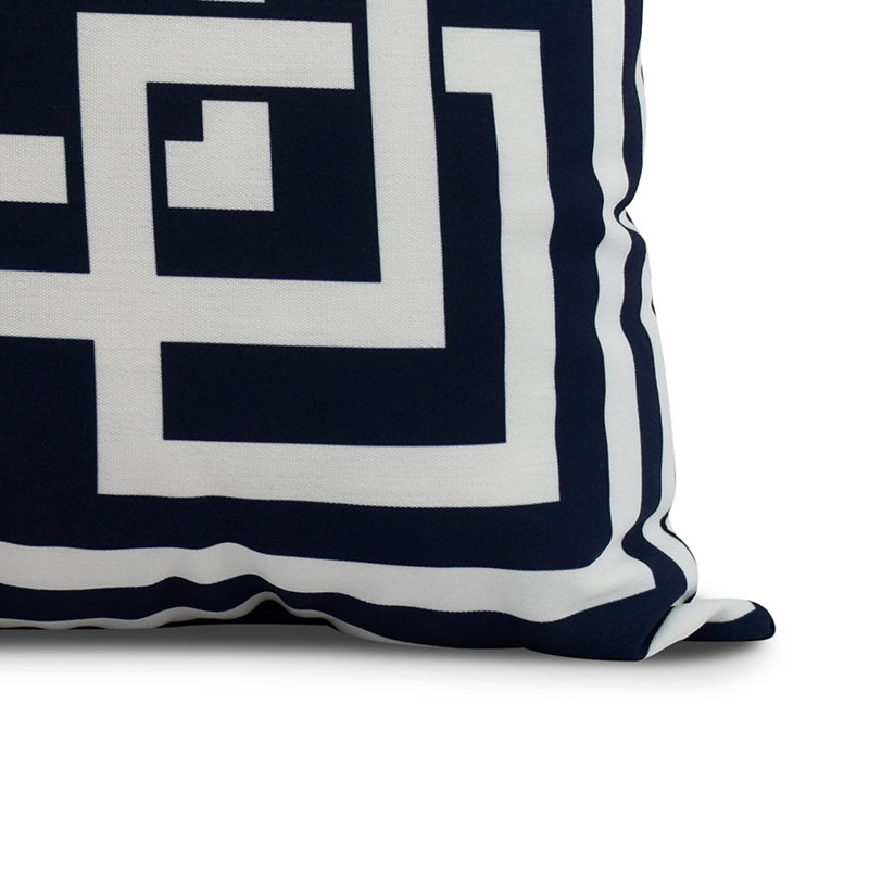 Nantucket Geometric Reversible Throw Pillow, Navy, 16" x 16"