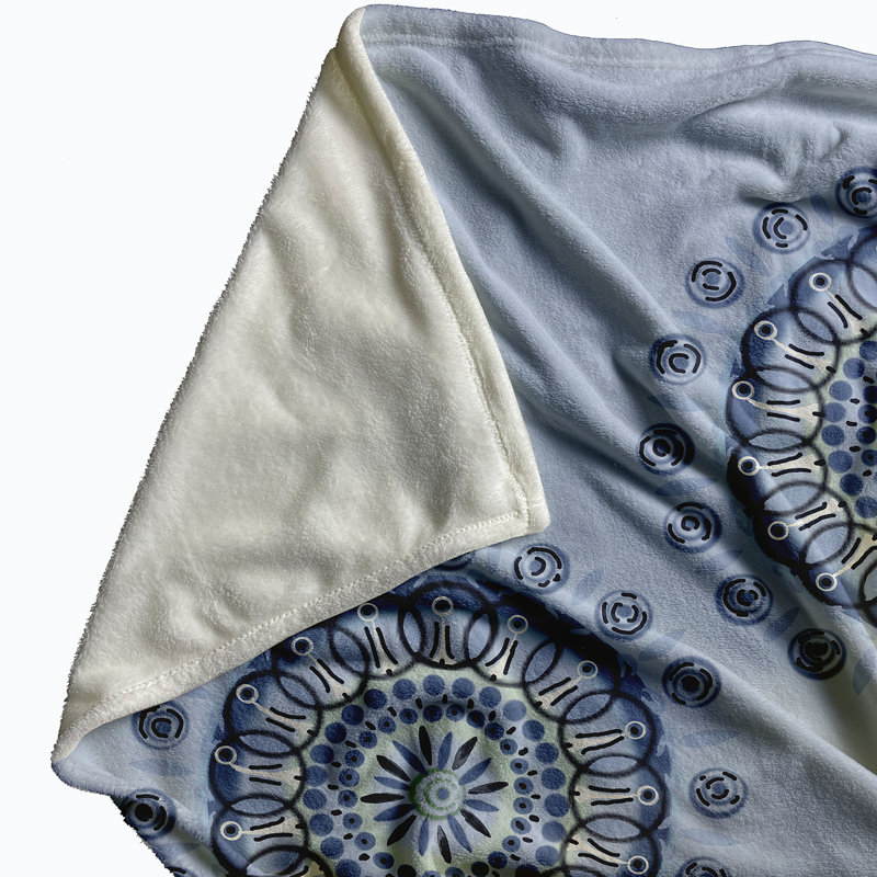Schuler Plain Weave / Muslin Throw Blanket, Blue