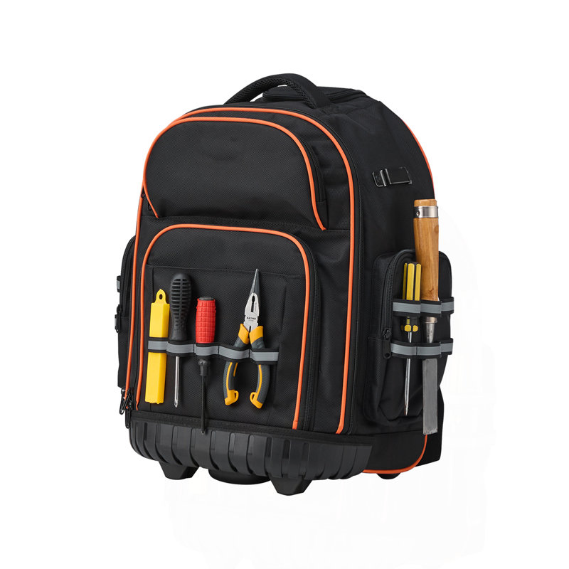 Rolling Tool Backpack 45 Pockets Heavy Duty Roller Tool Bag on Wheels