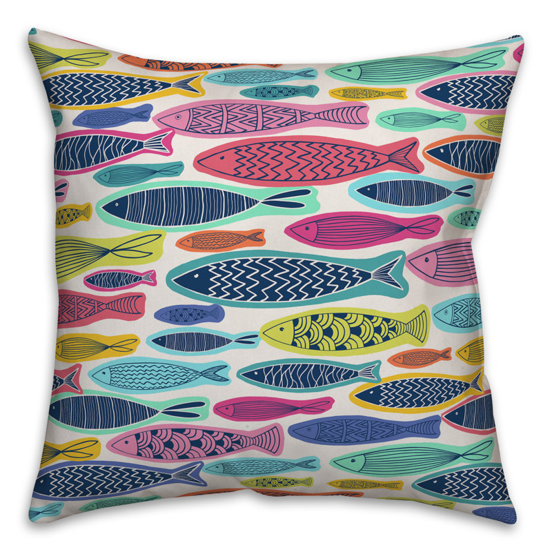 Reversible Throw Pillow, 16" x 16", Polyester/Polyfill