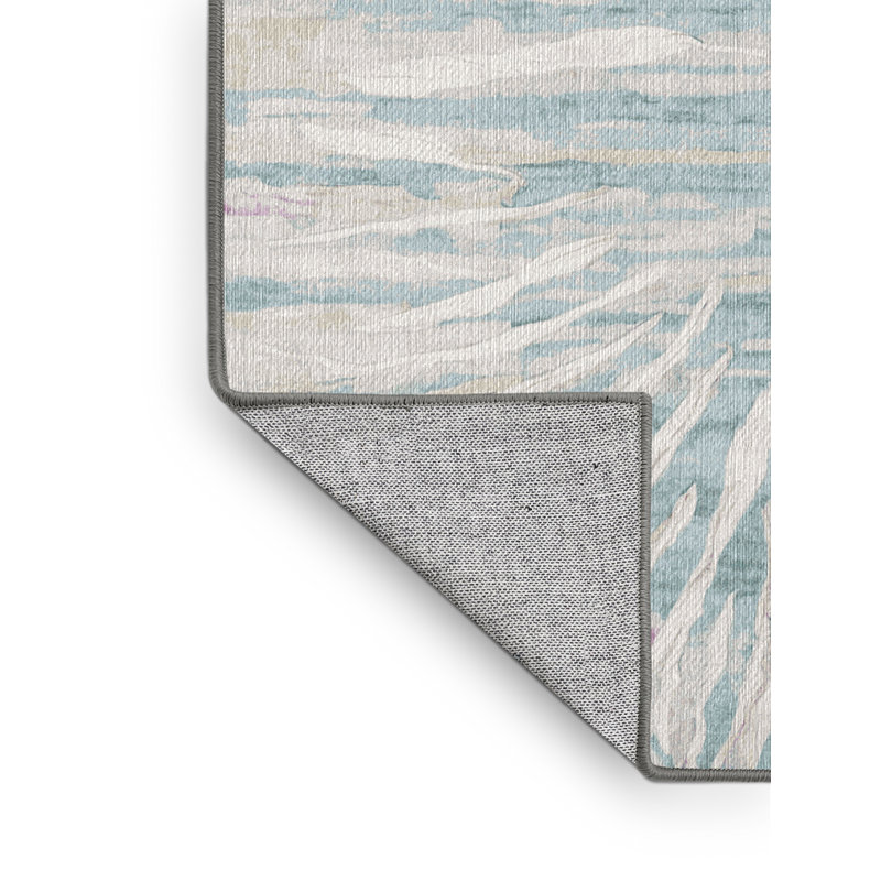 Machine Washable Grey Area Rug, Square 6'