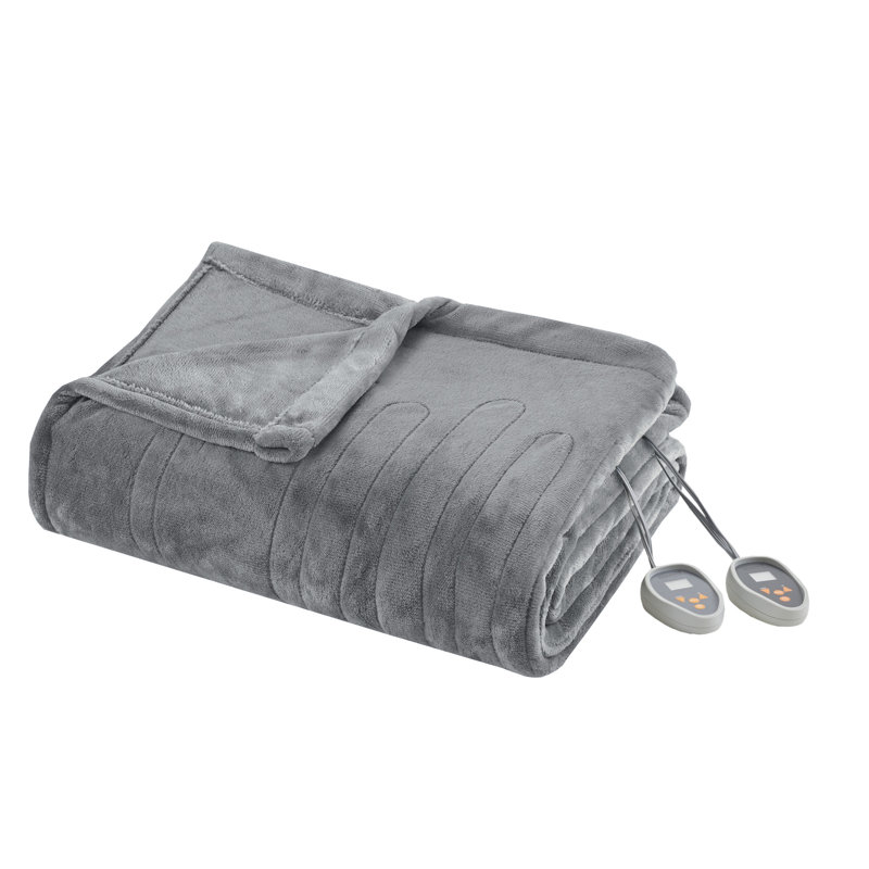 Couverture chauffante ultra-douce chauffante, Très grand, Gris
