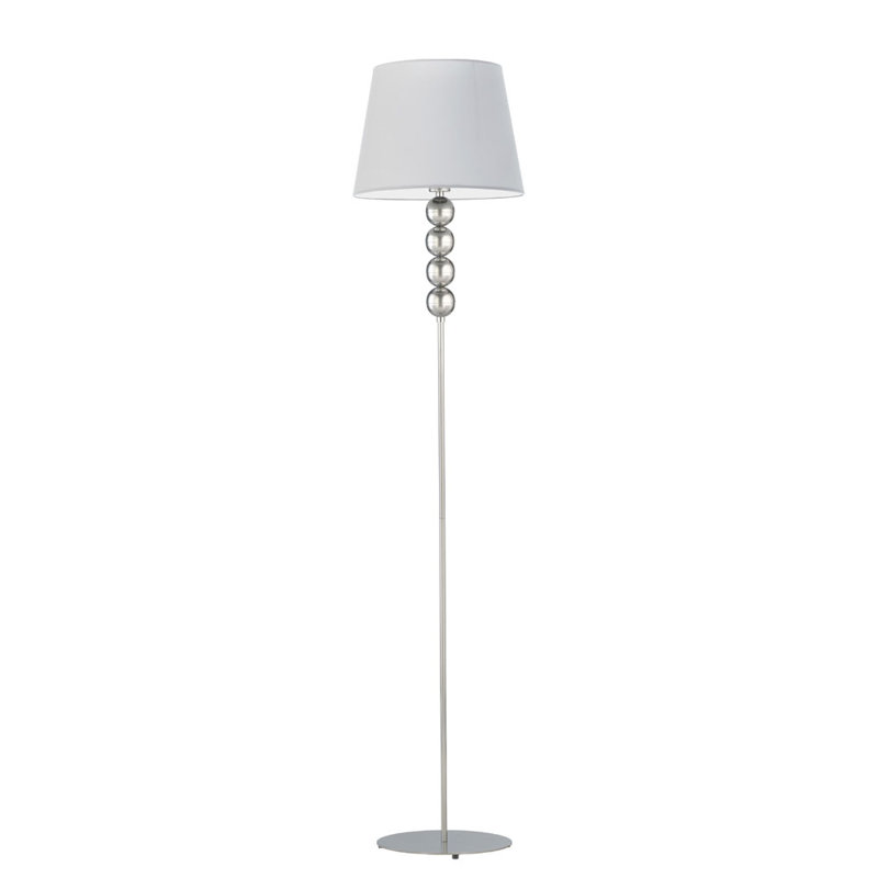 Sachso 174cm Traditional Floor Lamp, Light Grey, White
