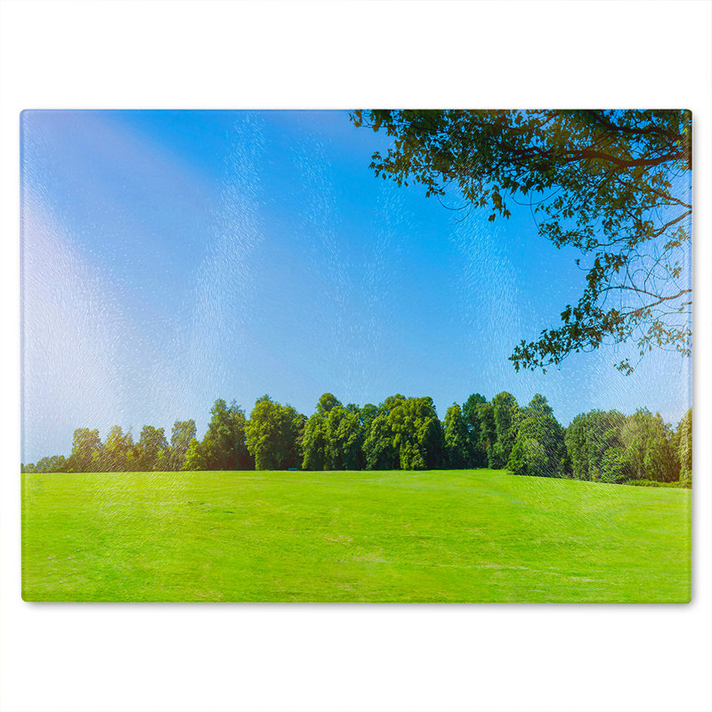 Grass field Designer Glass Chopping Board