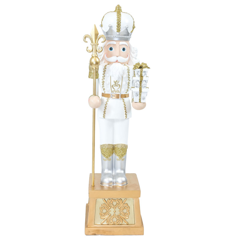 Statue de Pierre le Casse-noisette de Noël Pierre la Fleur de lys - H 47 po