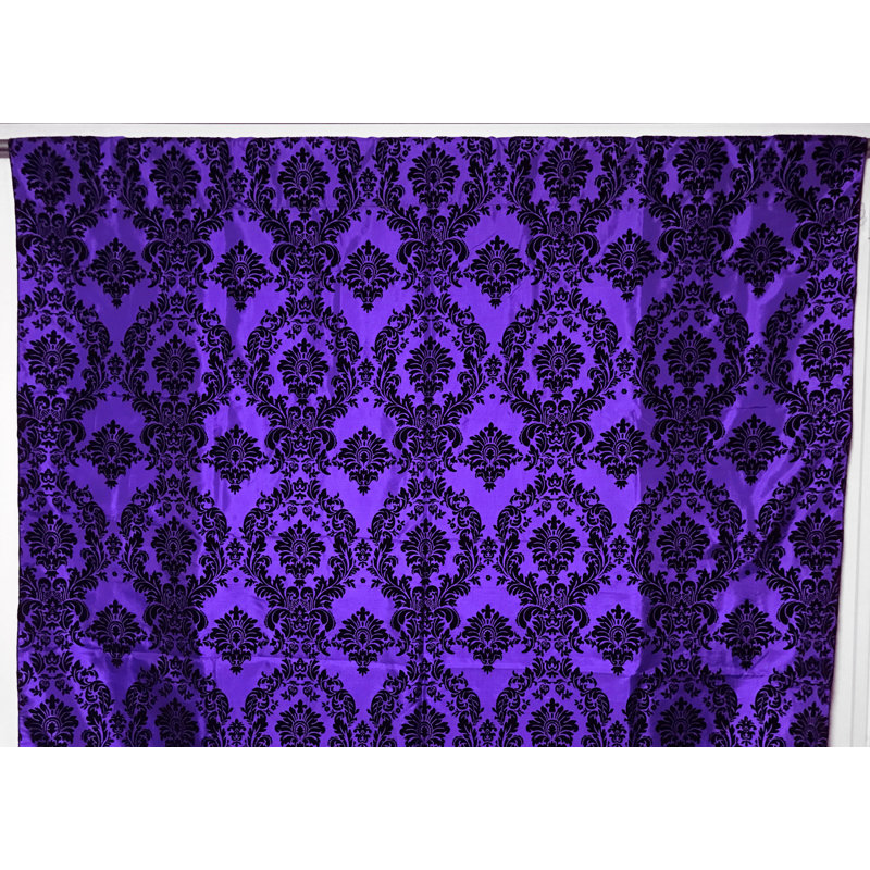 Amboy Semi Sheer Curtain Single Panel, 56" W x 108" L, Black/Purple