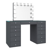 Gaile Slaystation Plus 2.0 Makeup Table with Vanity Mirror , 5 Drawer Units Bundle for Makeup Storage