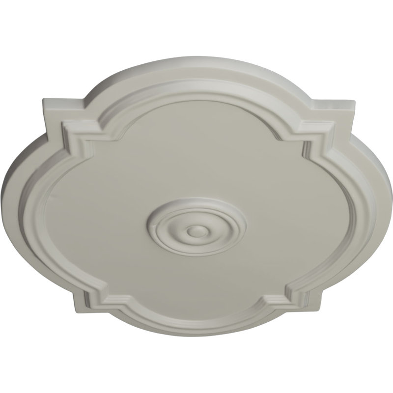 Endurathane Waltz Ceiling Medallion, 21 1/4"W x 17 3/8"H x 1"P (Fits Canopies up to 4 1/2"), Hand-Painted Pot of Cream Finish