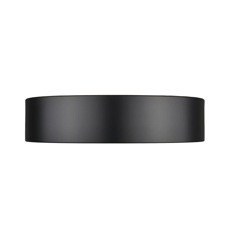 Plafonnier encastré 1 lumière Asalah, Noir mat / Or, H 3 po x l 12 po x P 12 po