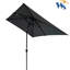 Parasol rectangulaire à lumière solaire 10X6.5Ft. Auvent Colorfast, manivelle pratique et fonction d'inclinaison pour le patio, le jardin, la piscine. Poteau noir-121047130