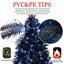 Arbre de Noël articulé artificiel noir en PE + PVC avec lumières à DEL blanches et support en métal stable pour Halloween et décorations des Fêtes-1608478158