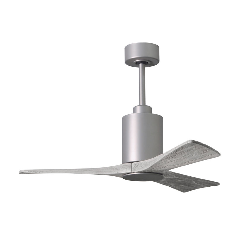 Patricia LED Downrod Ceiling Fan, 42", Barn Wood Tone, Brushed Nickel