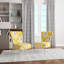 Chaise d'appoint décorative à motif de fleurs jaunes Ikat