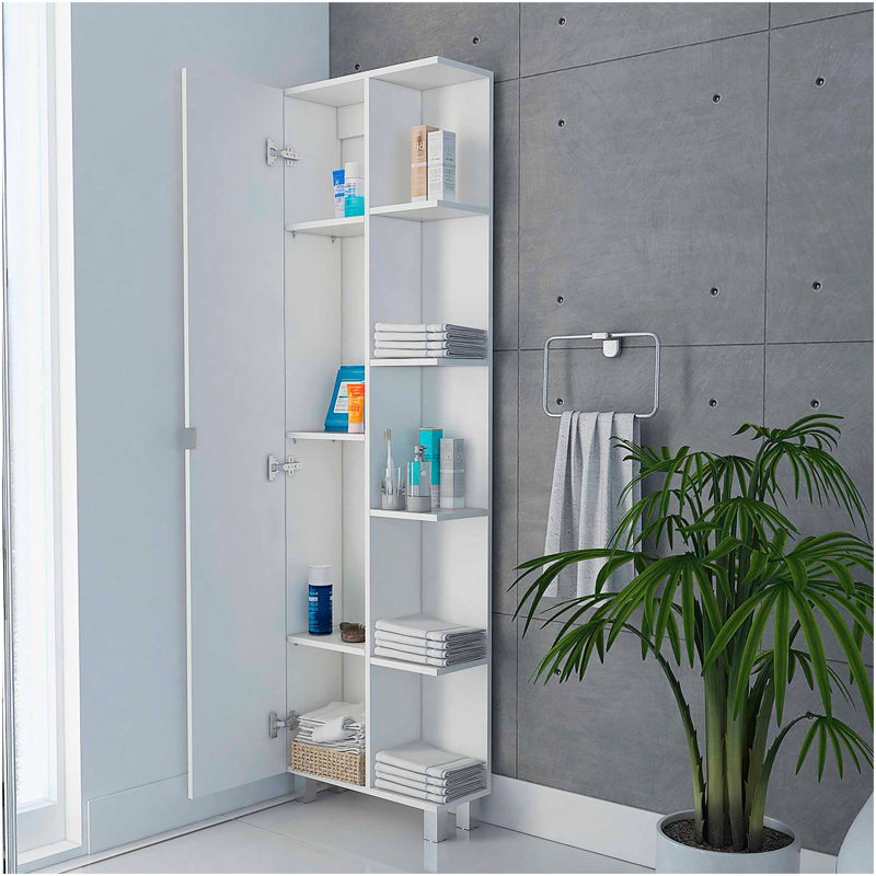 Armoire à linge blanche à 5 tablettes, Blanc